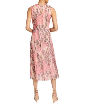 DOROTHY A-line Sleeveless Dress in Printed Silk Chiffon