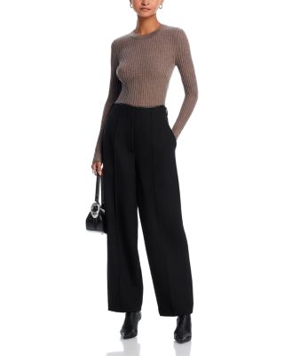 Wool Ribbed Open Back Sweater