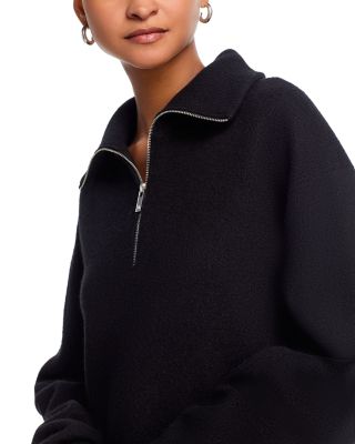 Wool Half Zip Funnel Neck Sweater