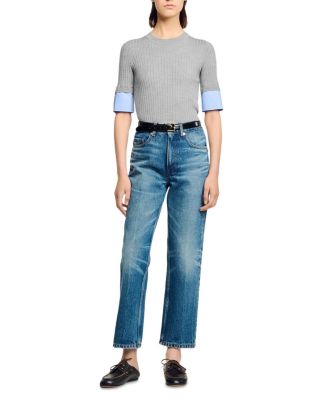 Contrast Sleeve Sweater