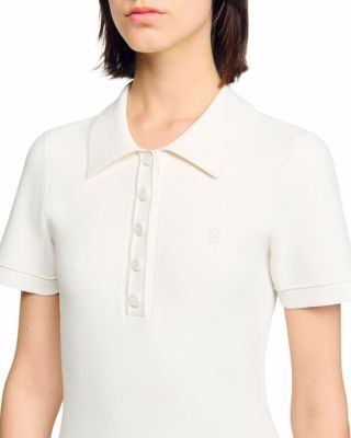 Polo Collar Pleated Mini Dress