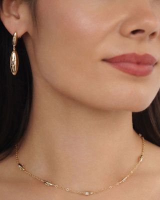 Baguette Cubic Zirconia Oval Dome Double Drop Earrings