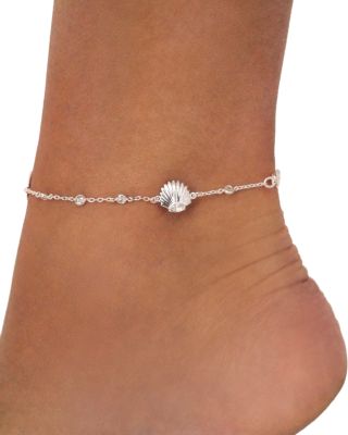 Santorini Cubic Zirconia Shell Ankle Bracelet