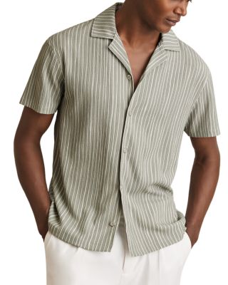 REISS - Textured Printed Camp Shirt