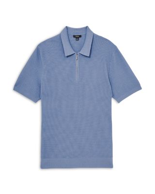 Textured Quarter Zip Polo Shirt