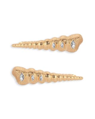 Ettika - Cubic Zirconia Capri Shell Hair Barrettes, Set of 2