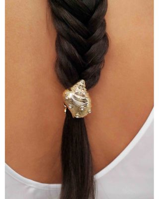 Soleil Cubic Zirconia Shell Hair Tie
