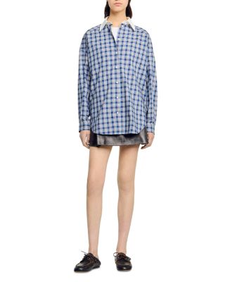 Rhinestone Check Shirt