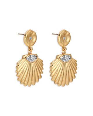 Santorini Cubic Zirconia Shell Drop Earrings