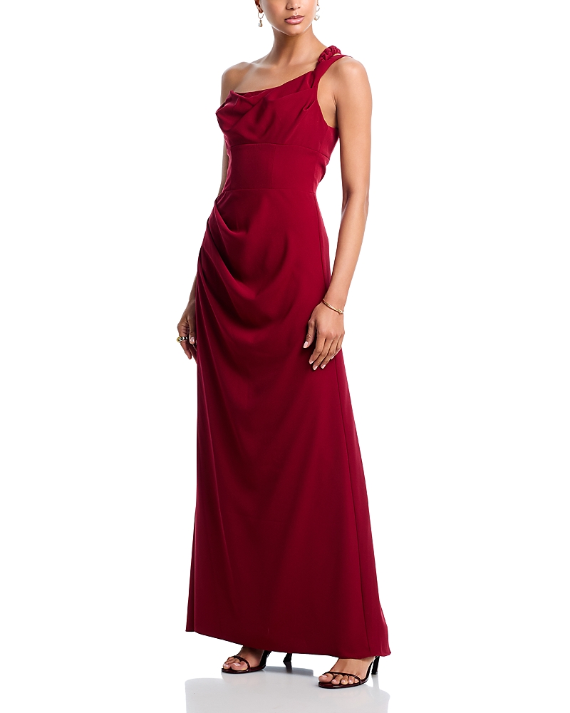 Black Halo Marion One-shoulder Gown In Red