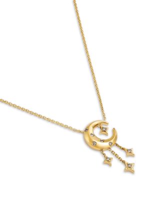 Diamond Celestial Pendant Necklace in 14K Yellow Gold, 0.10 tcw
