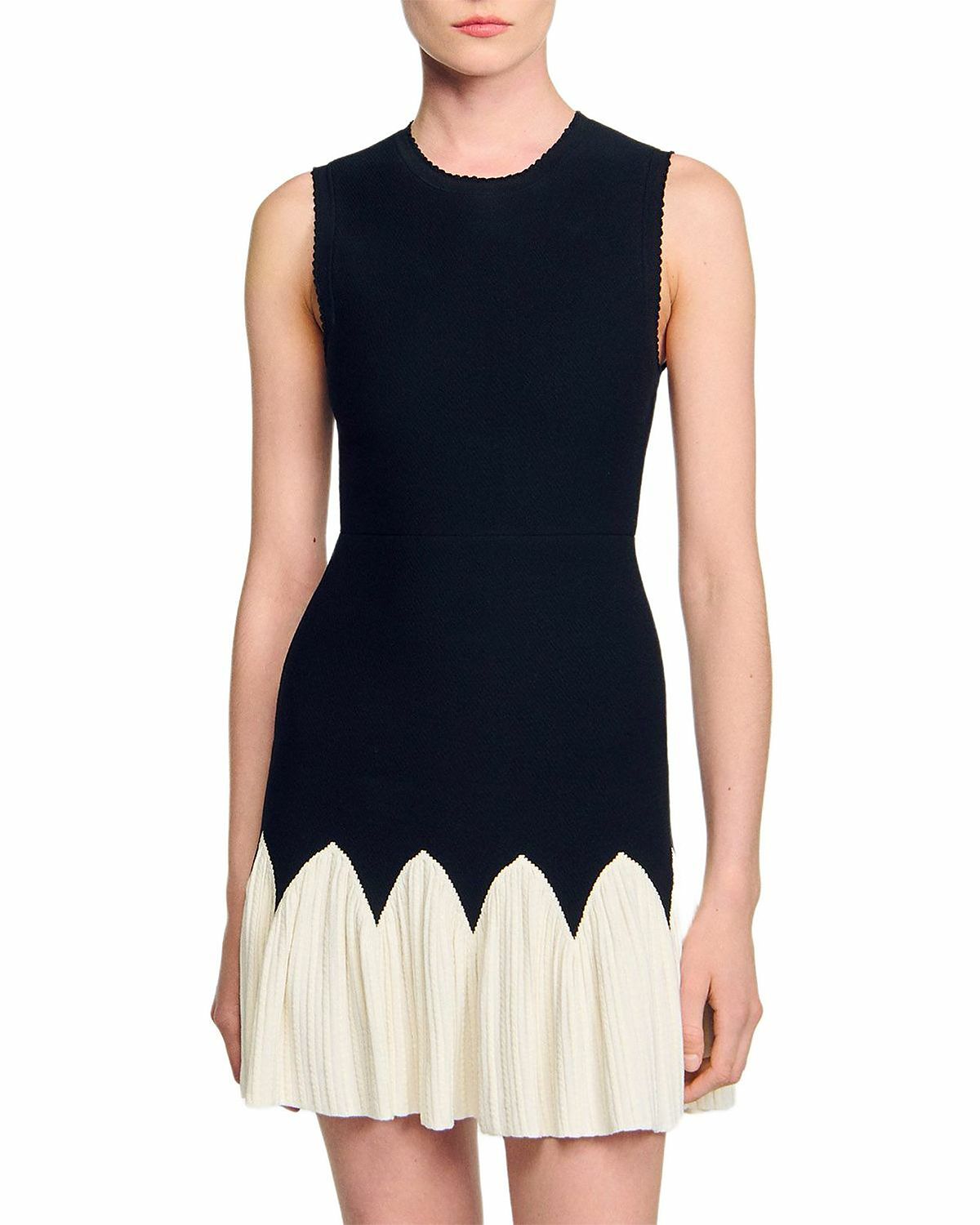 Sandro Two Tone Knit Mini Dress