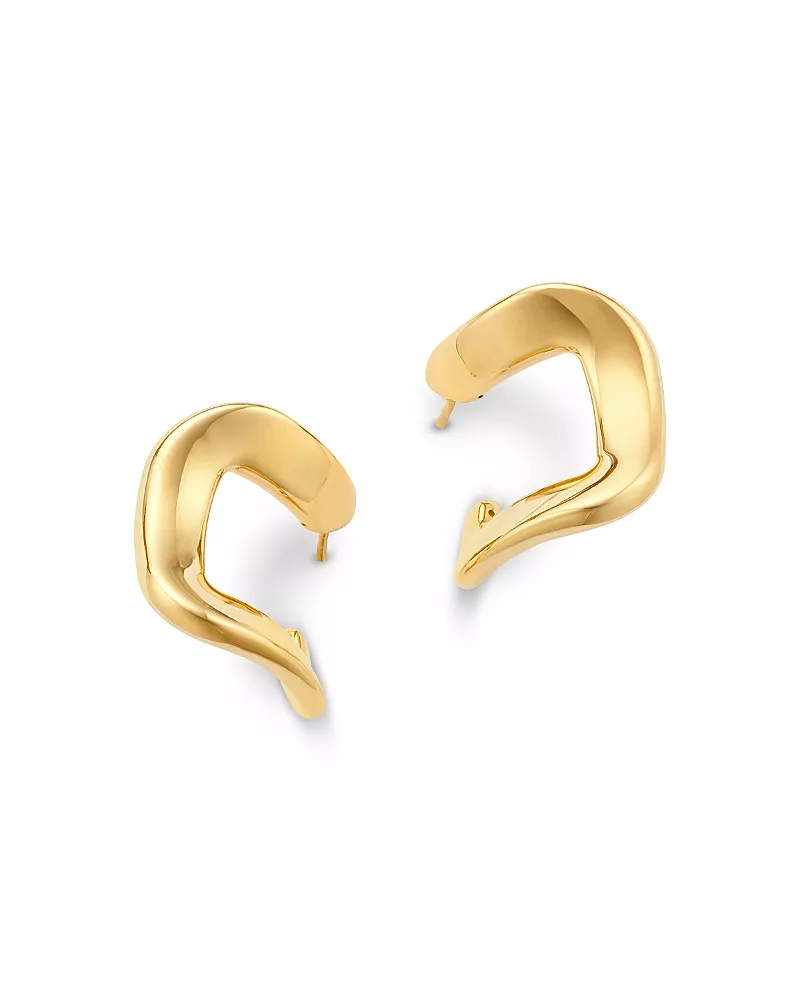 Bloomingdale's Fine Collection Square Twist Hoop Earrings 14K Yellow Gold