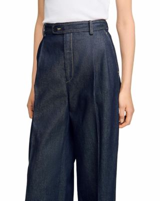 High Rise Wide Leg Denim Pants