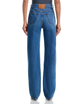 EZ Mid Rise Logo Straight Jeans in Vintage Light Indigo