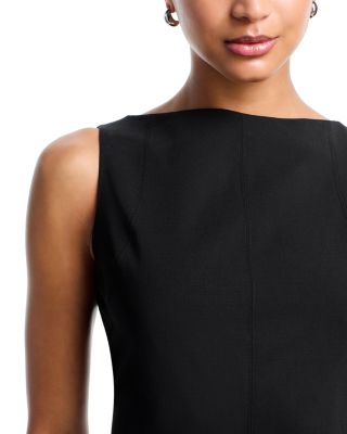 Sleeveless Boat Neck Mini Dress