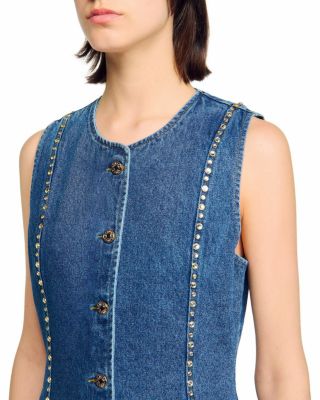 Rhinestone Denim Top