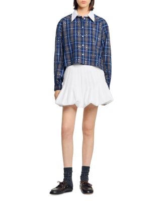 Rhinestone Button Front Shirt