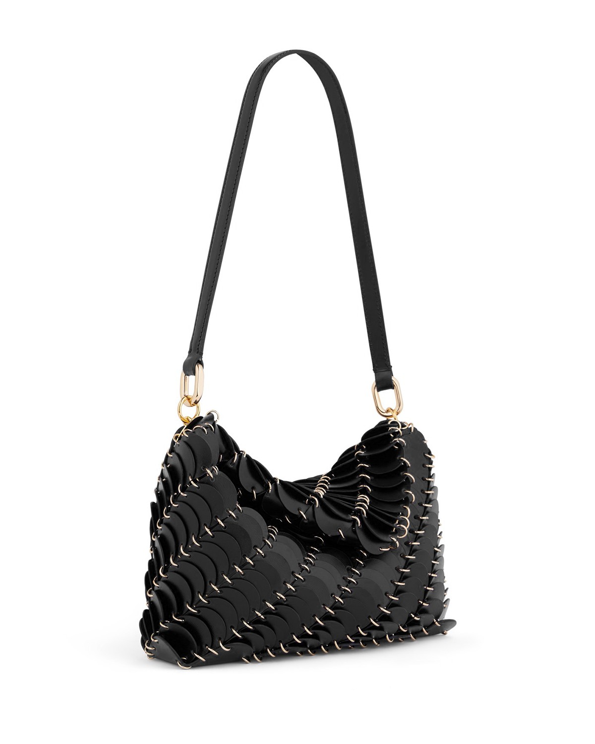 Rabanne Leather Shoulder Bag in Black