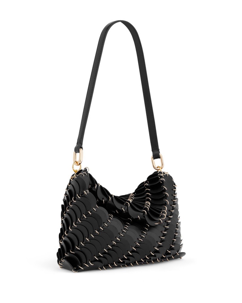 Rabanne Leather Shoulder Bag in Black