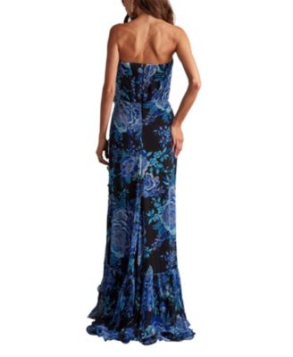 Morwenna Floral Print Ruffle Gown