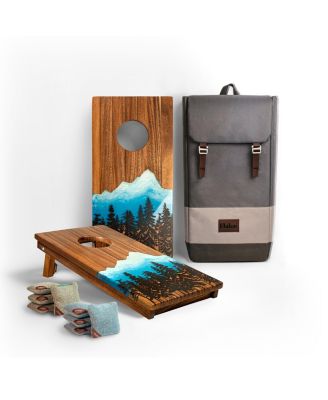 1ft x 2ft River Epoxy Resin with Live Edge Acacia Pathfinder ART Cornhole Board Sets