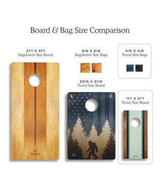 1ft x 2ft Beach Epoxy Resin Wood Compact Travel Cornhole Board Set
