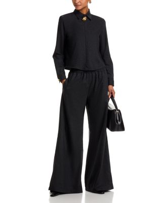 Wool Blend Wide Leg Pants