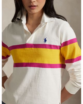 Color Blocked Cotton Jersey Rugby Shirt