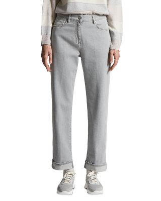 Straight Jeans in Silver Salt Grey
