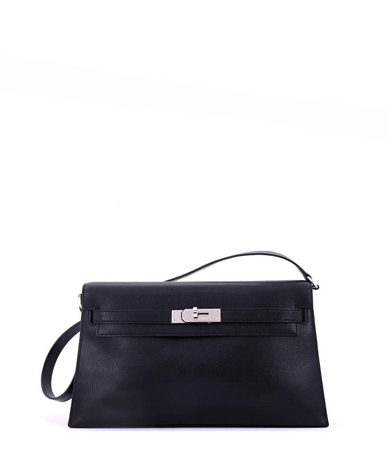Pre-owned Pre-owned Hermes Hermes Kelly Elan Shoulder Bag Chevre Chamkila In Black