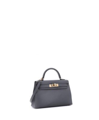 Kelly 20 Handbag Grey Epsom with Permabrass Hardware