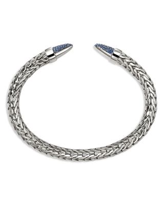 Sterling Silver & Blue Sapphire Spear 50 Flex Cuff Bracelet
