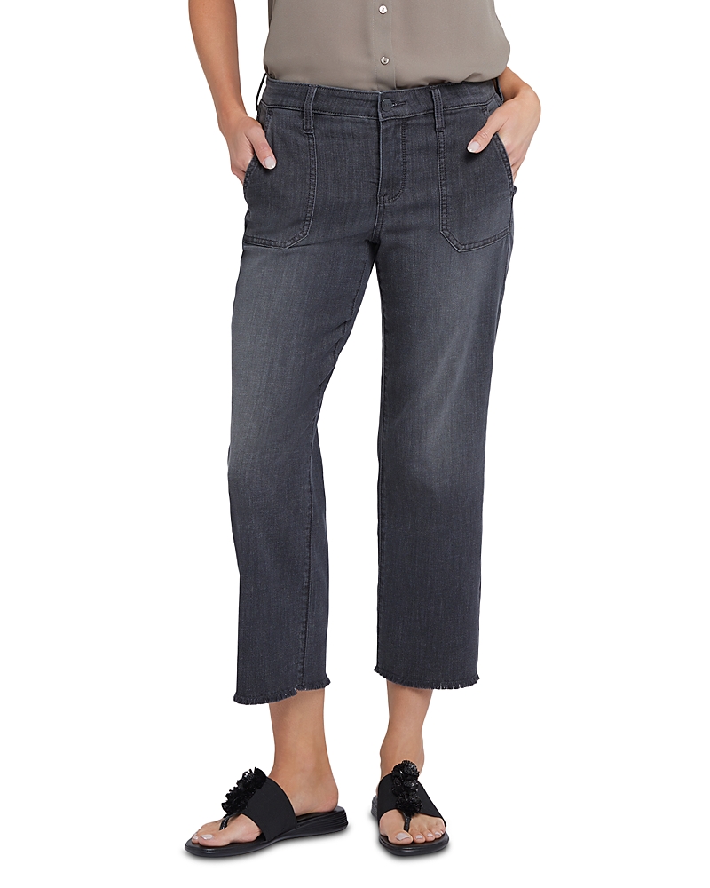 Nydj Petite Relaxed Piper Crop Jeans In Castile Dream In Gray