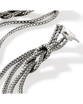 Sterling Silver Love Knot Chain Drop Earrings