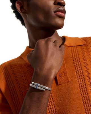 Sterling Silver Blue Sapphire Spear Flex Cuff Bracelet