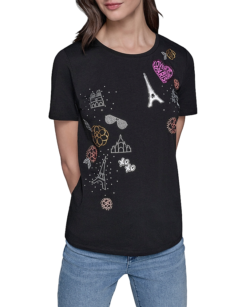 Karl Lagerfeld Paris Whimsy Tee In Black
