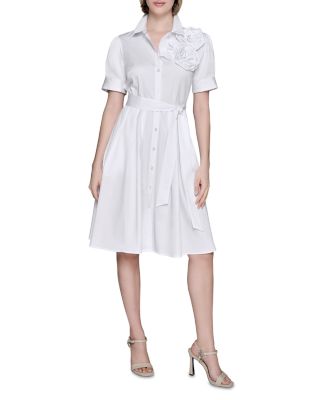 Flower Corsage Shirtdress