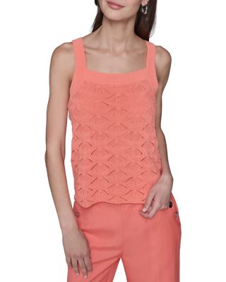 Fan Detail Sweater Tank Top