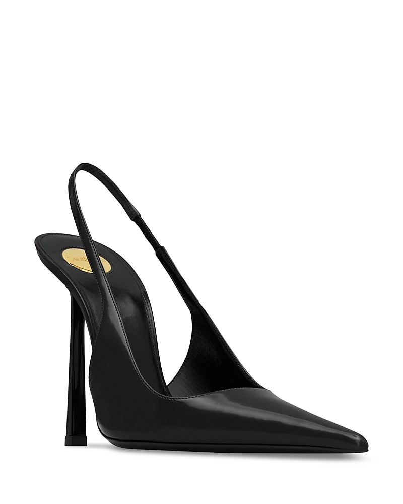 Saint Laurent Women's Vendome Flared Stiletto High Heel Slingback Pumps