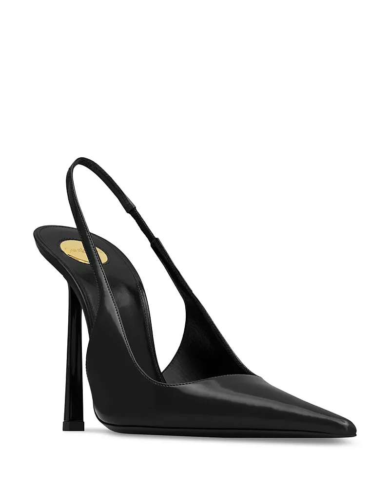 Saint Laurent Women's Vendome Flared Stiletto High Heel Slingback Pumps