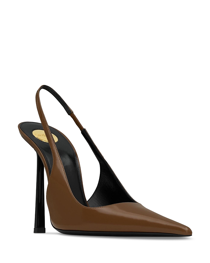 Saint Laurent Women's Vendome Flared Stiletto High Heel Slingback Pumps