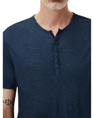 Biello Slim Fit Short Sleeve Henley Shirt  