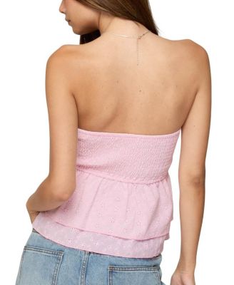 Toria Ruffled Eyelet Strapless Top