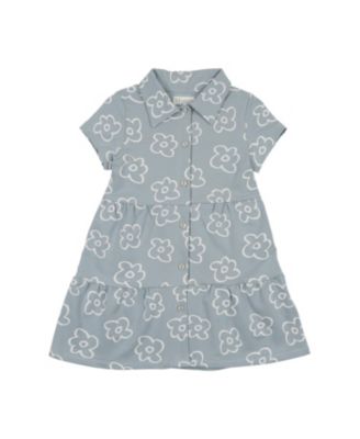 Girls' Tiered Flower Short Sleeve Dress - Little Kid