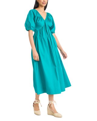 Puff Sleeve Midi Dress