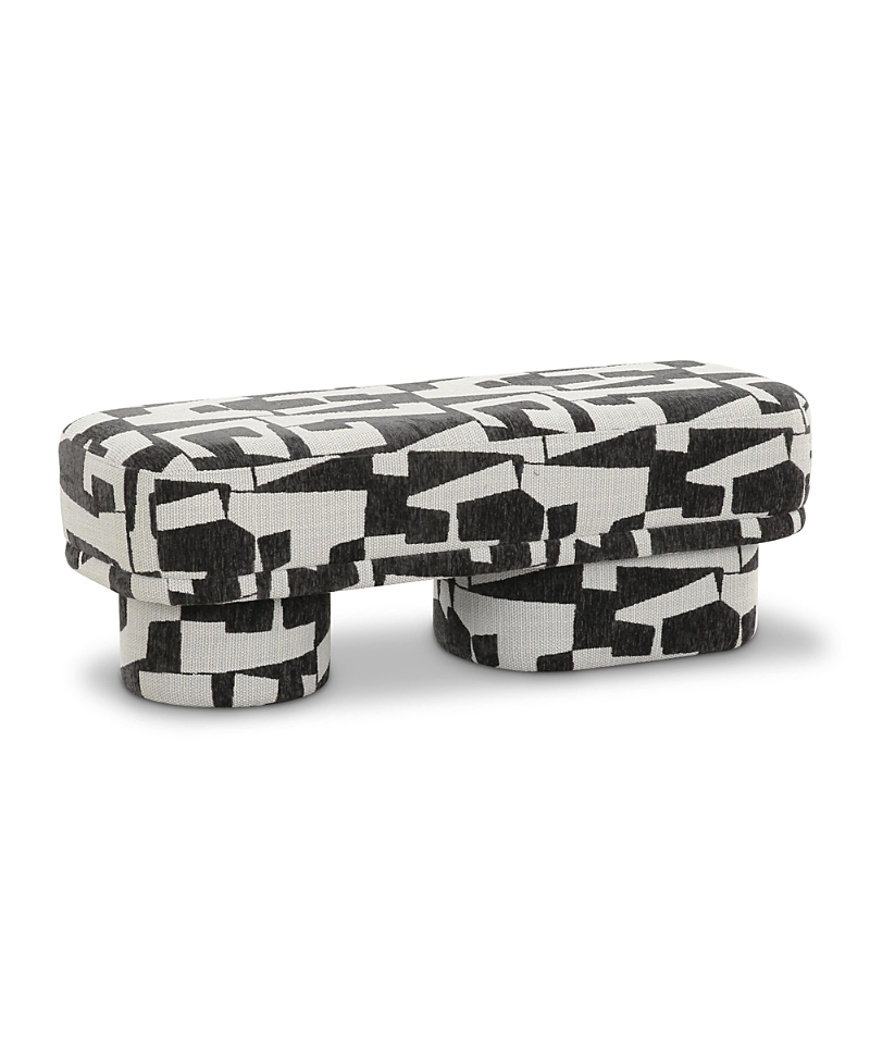 Tov Furniture Lena Jacquard Bench In Black