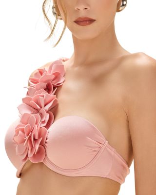 Floral Appliqu&amp;eacute; Bikini Top &amp; High Waist Bottom