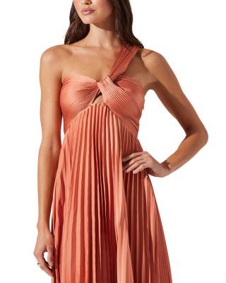 Rasya One Shoulder Pleated Maxi Dress