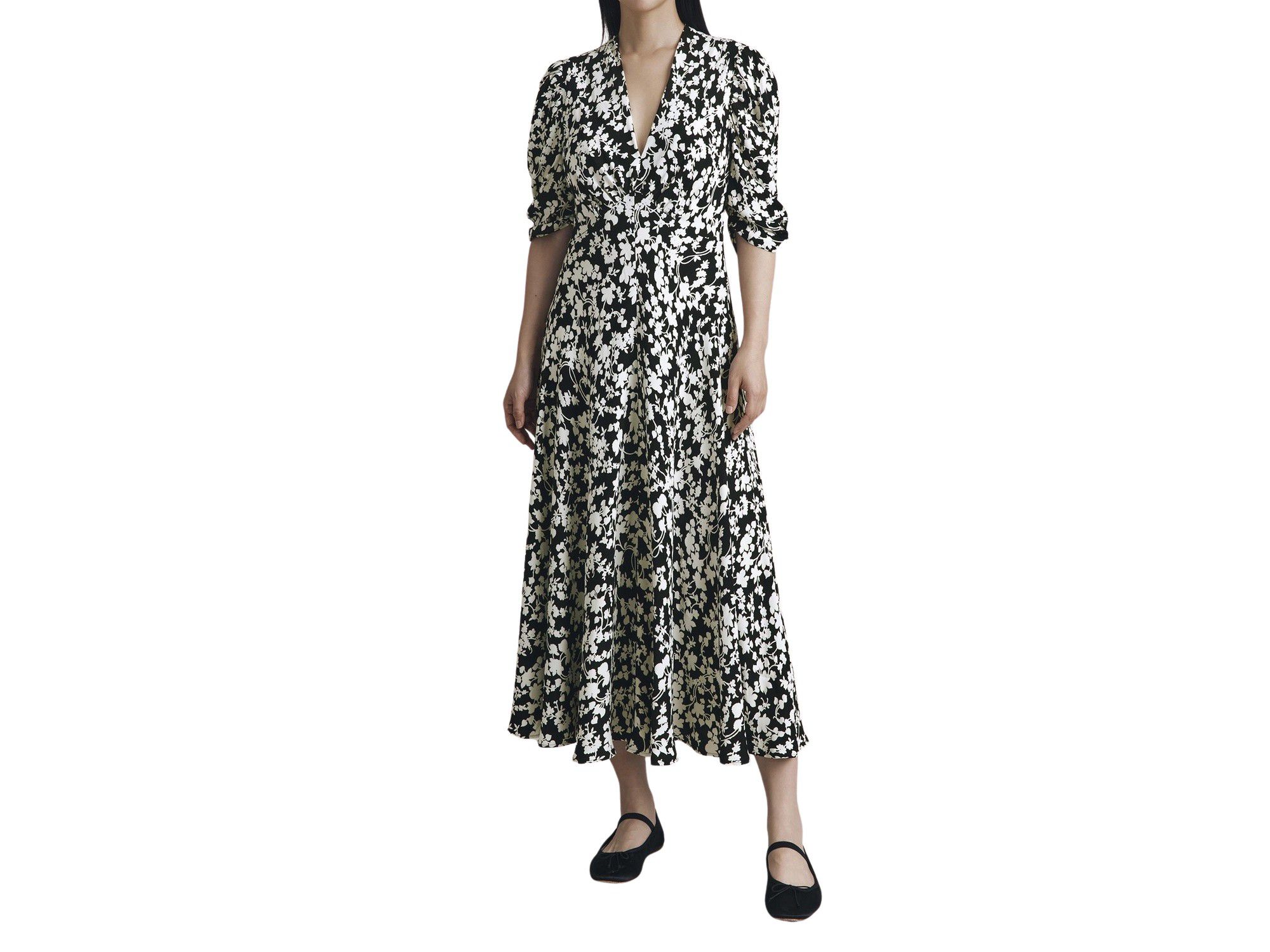 Madi Crepe Floral Midi Dress - Image 1